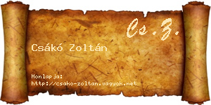 Csákó Zoltán névjegykártya